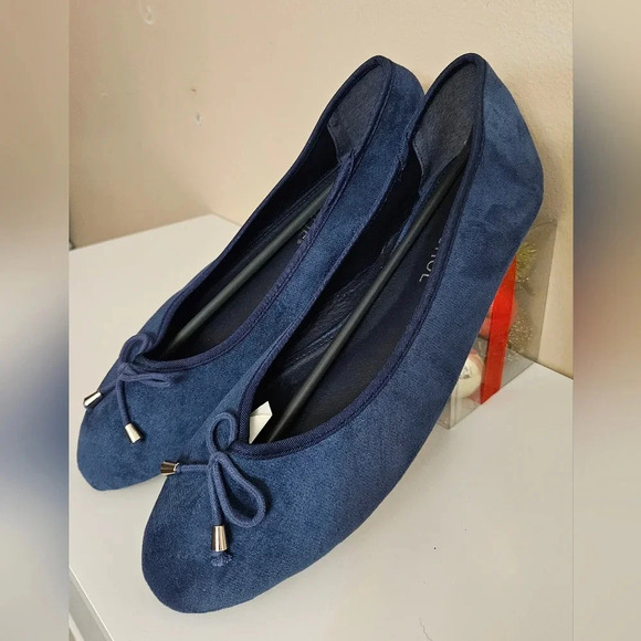 Musshoe women's navy blue flats - Picture 2 of 10